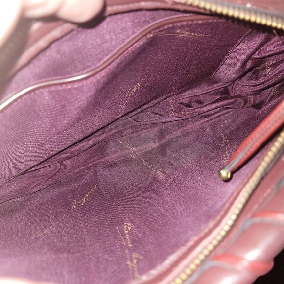 Etienne Aigner Burgundy Leather Clutch In Great Conditon - Picture 8 of 9